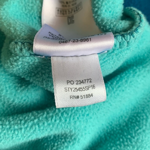 Patagonia Fleece Synchilla Sweater Aqua Turquoise Blue and Pink Colorblock - Picture 7 of 11
